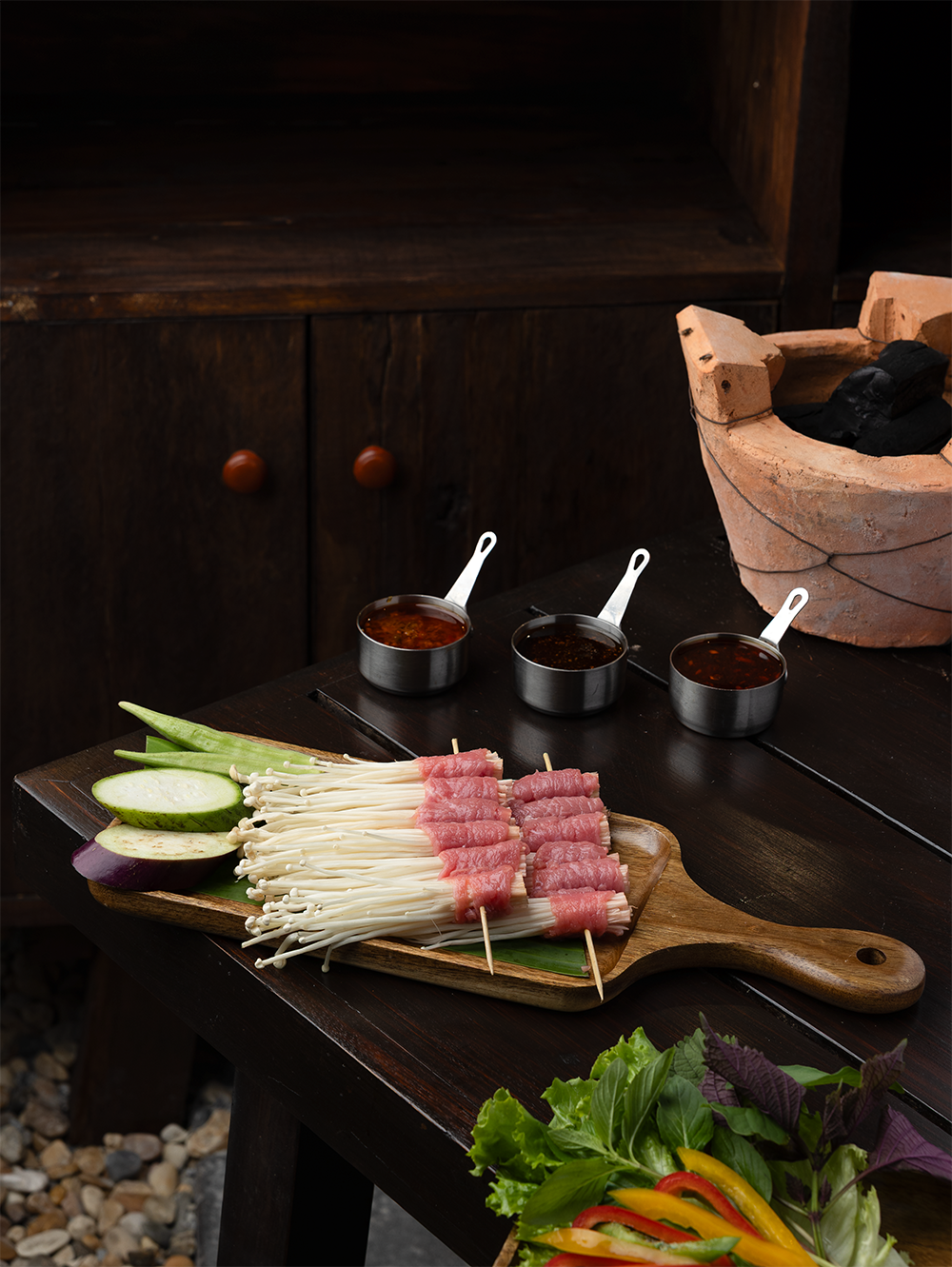 Enoki Mushroom Veal Rolls